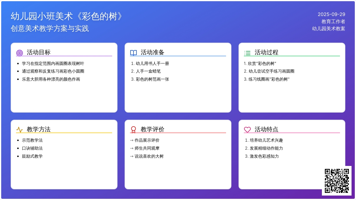 幼儿园小班美术教案《彩色的树》