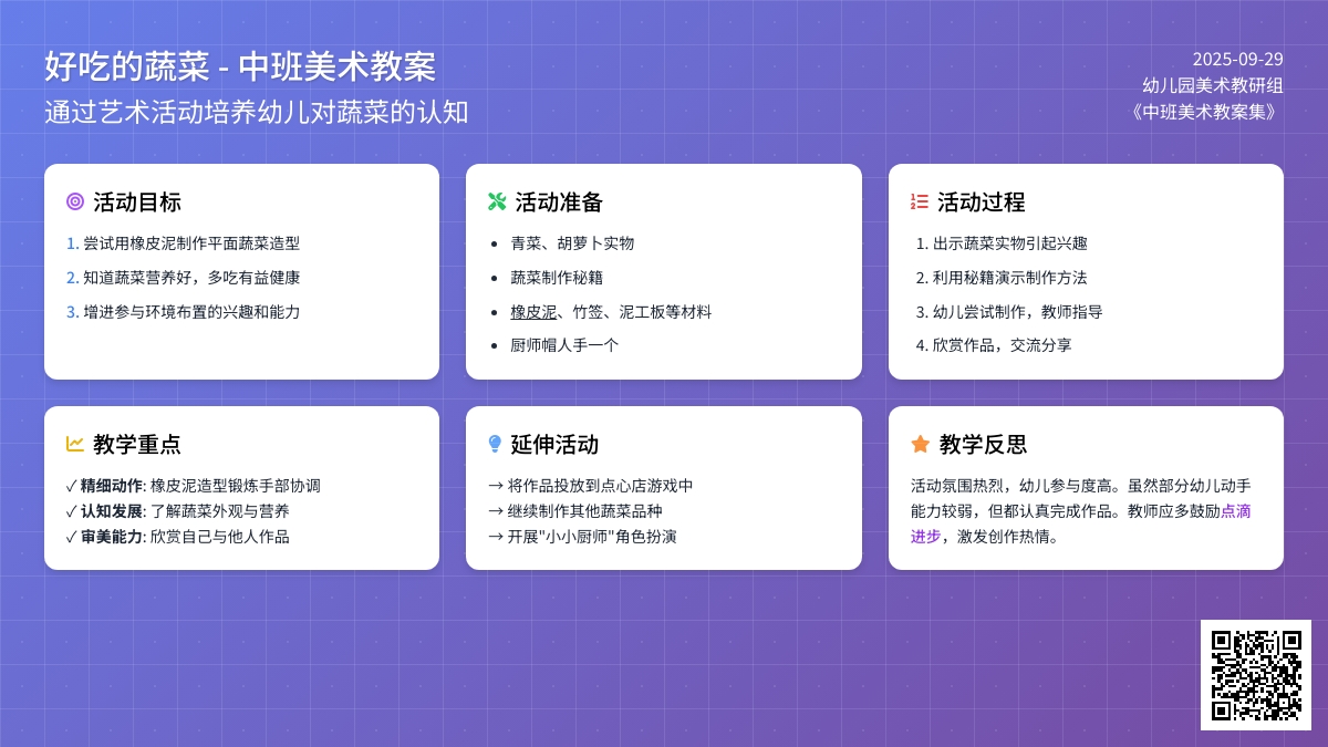 《好吃的蔬菜》中班美术教案