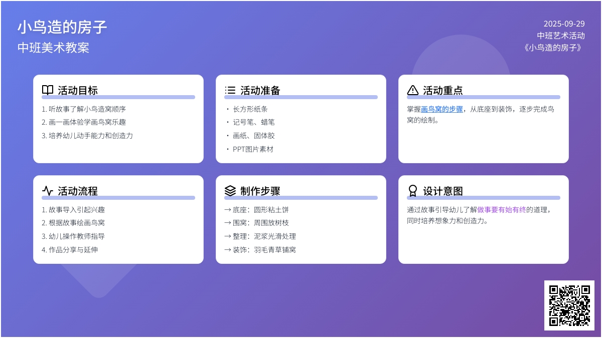 《小鸟造的房子》中班美术教案