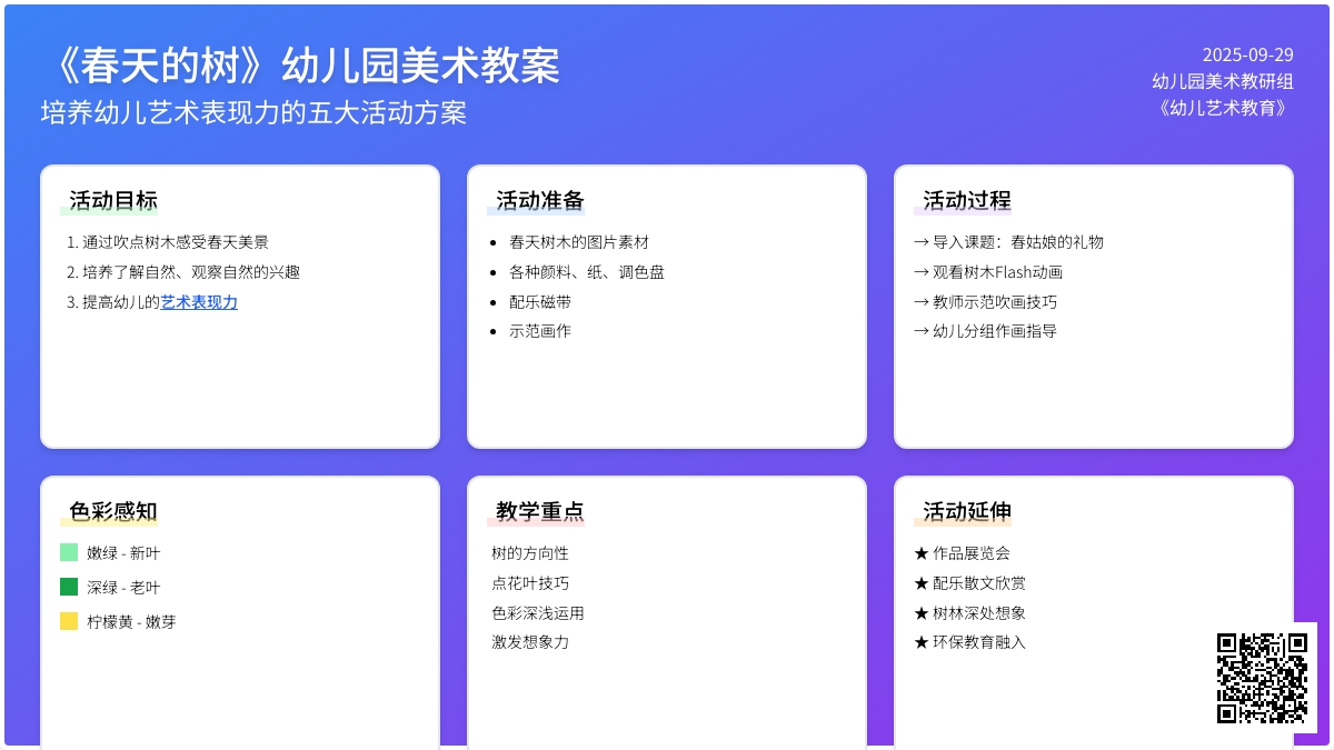 《春天的树》幼儿园美术教案