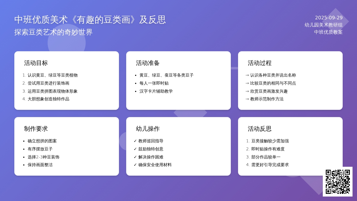 中班优质美术《有趣的豆类画》教案及反思