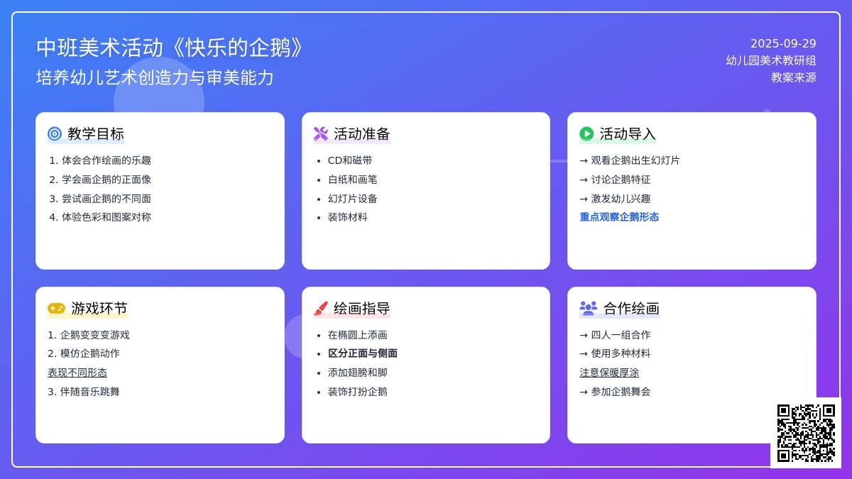 中班美术活动《快乐的企鹅》教案