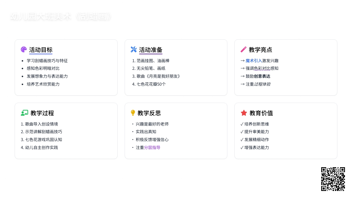 幼儿园大班美术教案《刮蜡画》