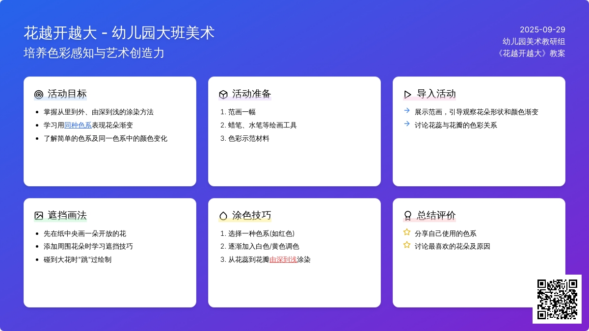 《花越开越大》幼儿园大班美术教案