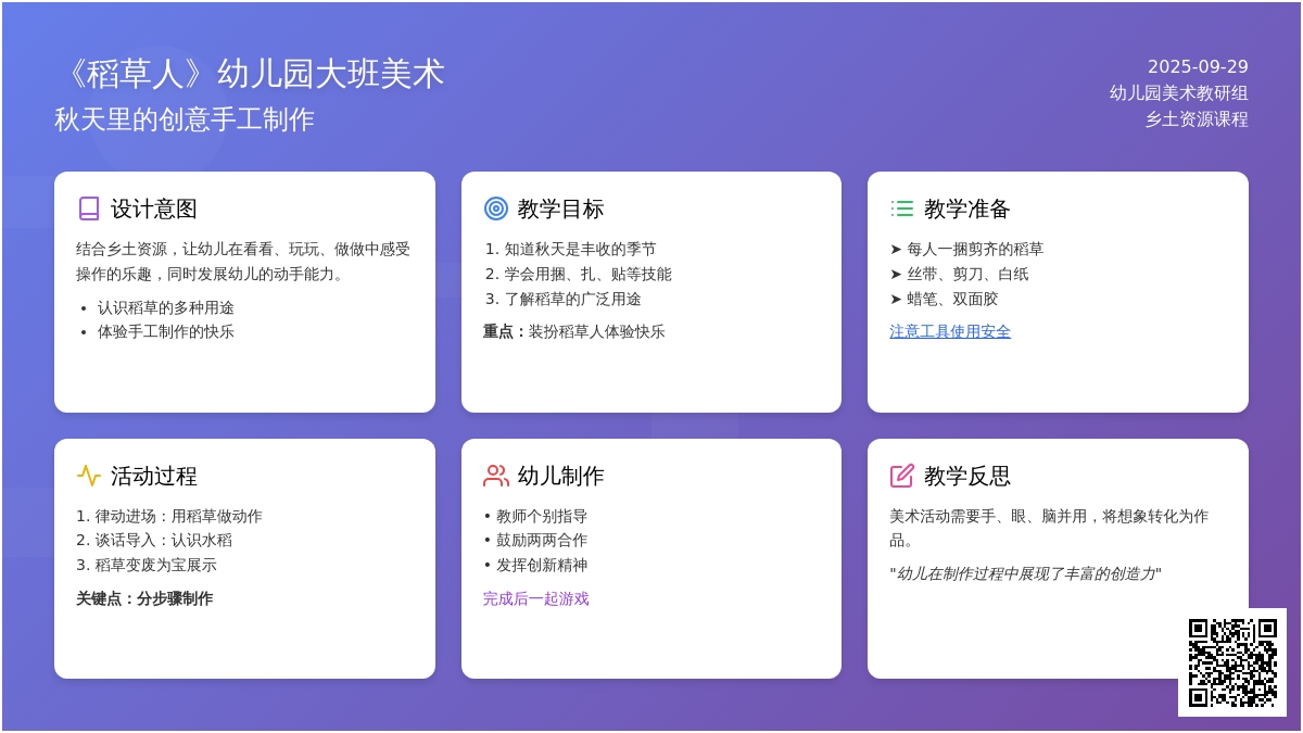 《稻草人》幼儿园大班美术教案