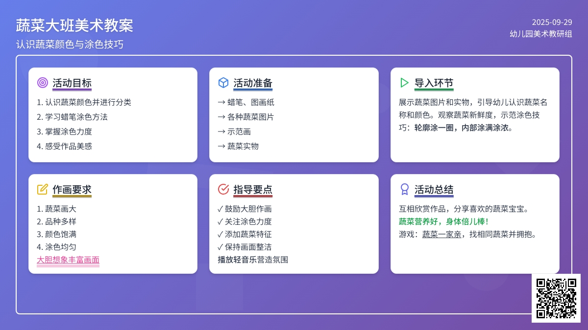 《蔬菜》大班美术教案