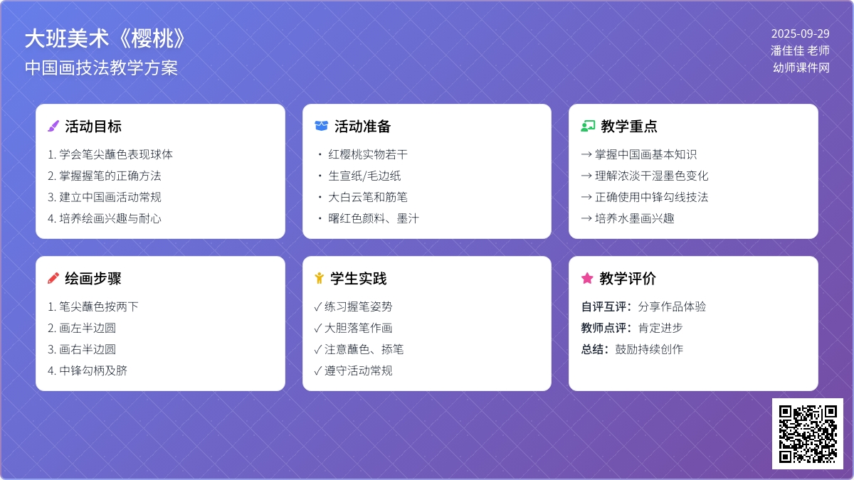 大班美术教案《樱桃》