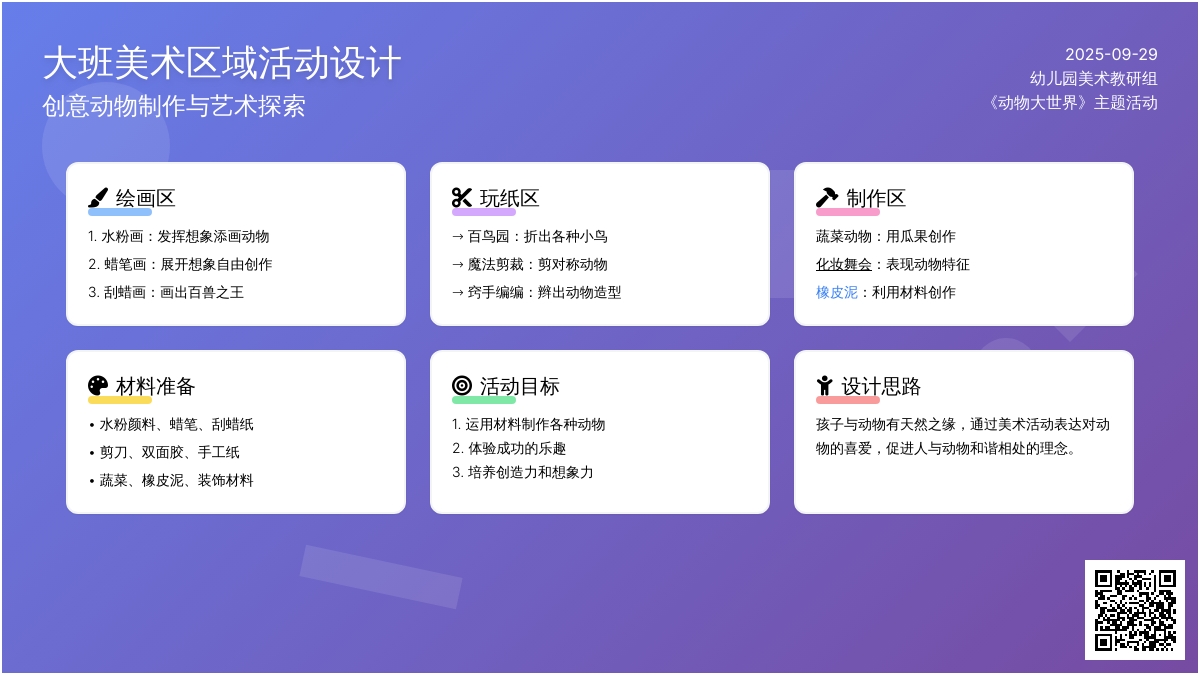 大班美术区域活动教案设计