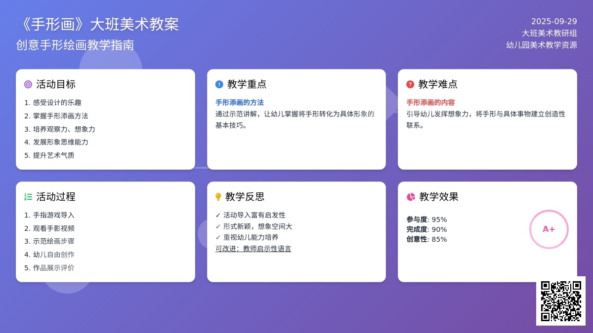 《手形画》大班美术教案