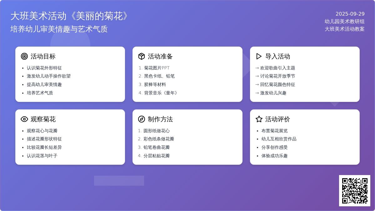 大班美术活动《美丽的菊花》教案