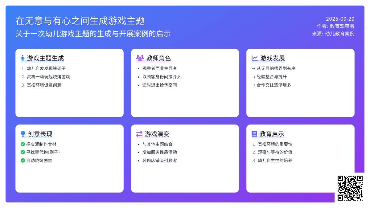 在无意与有心之间生成游戏主题-关于一次幼儿游戏主题的生成与开展案例的启示