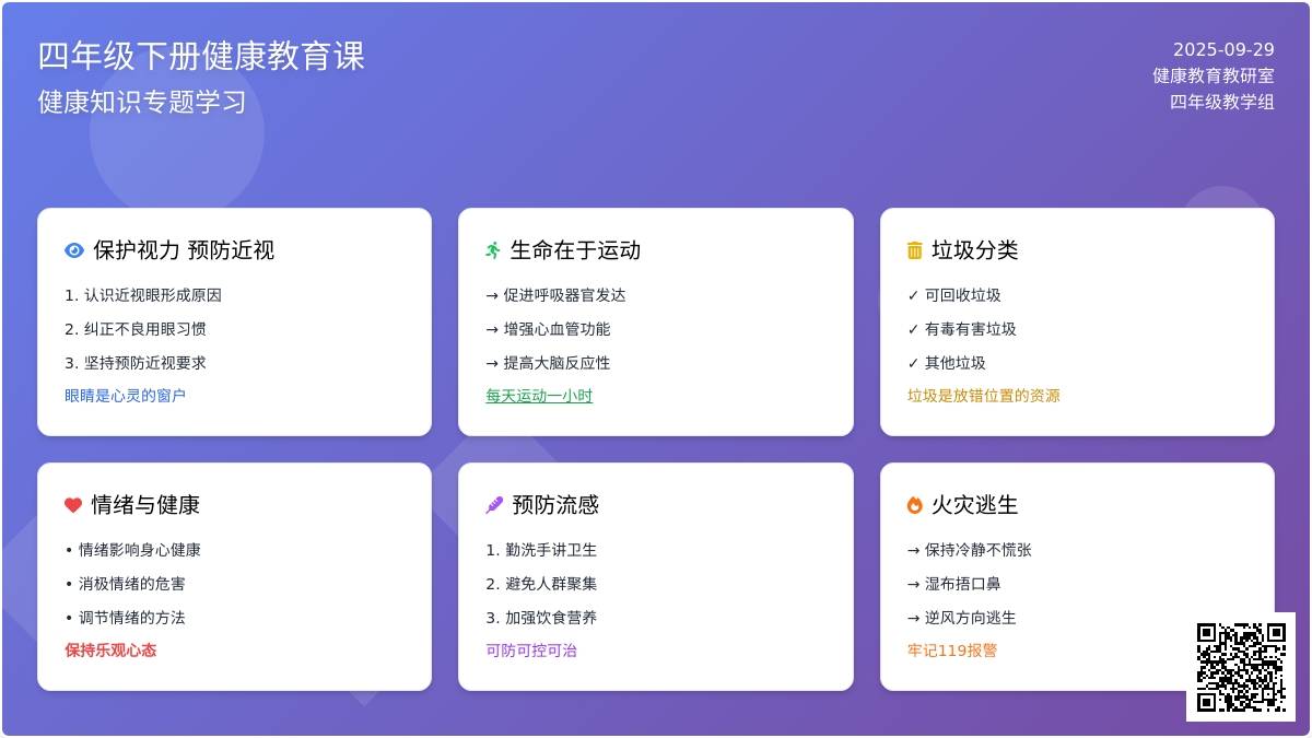 四年级下册健康教育课教案