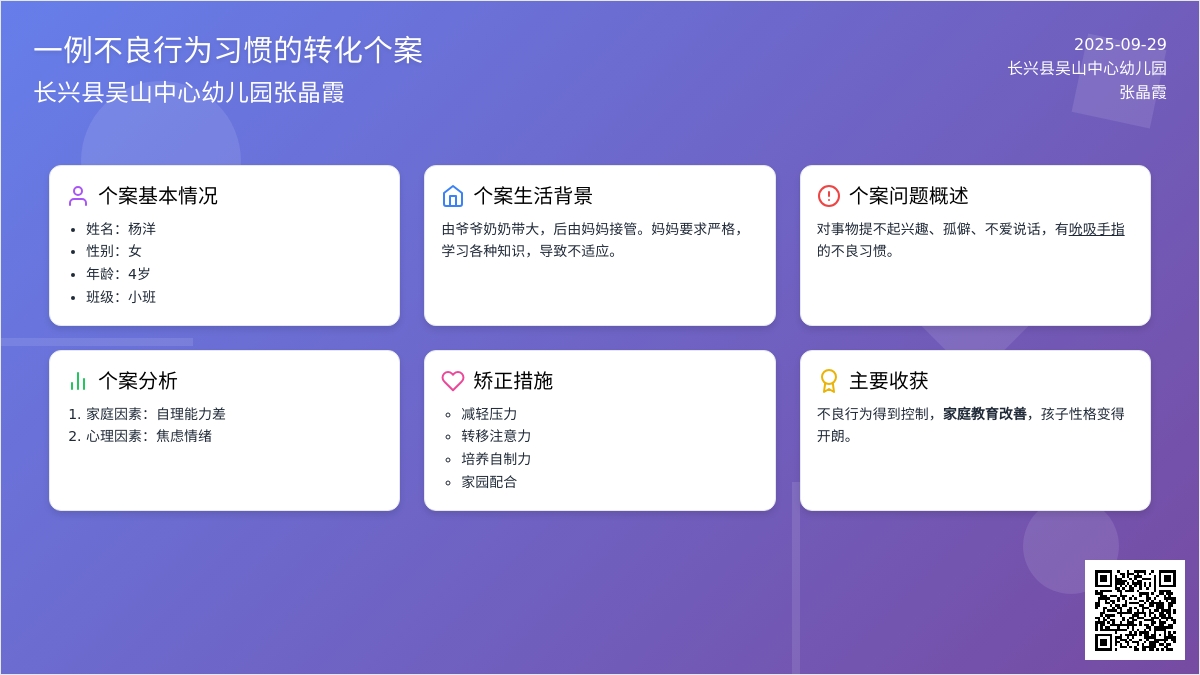 一例不良行为习惯的转化个案