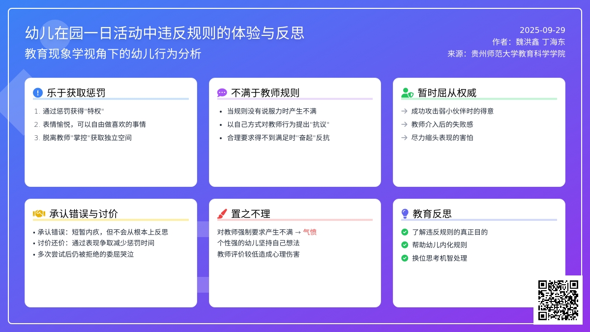 幼儿在园一日活动中违反规则的体验与反思
