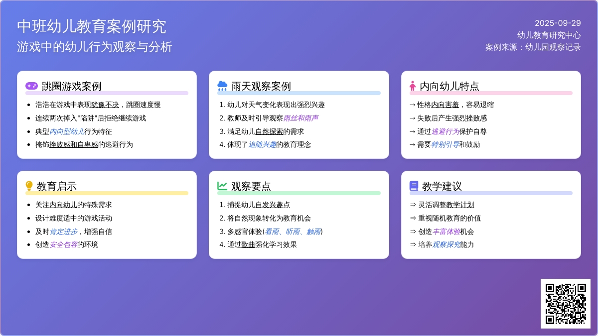 中班幼儿教育案例