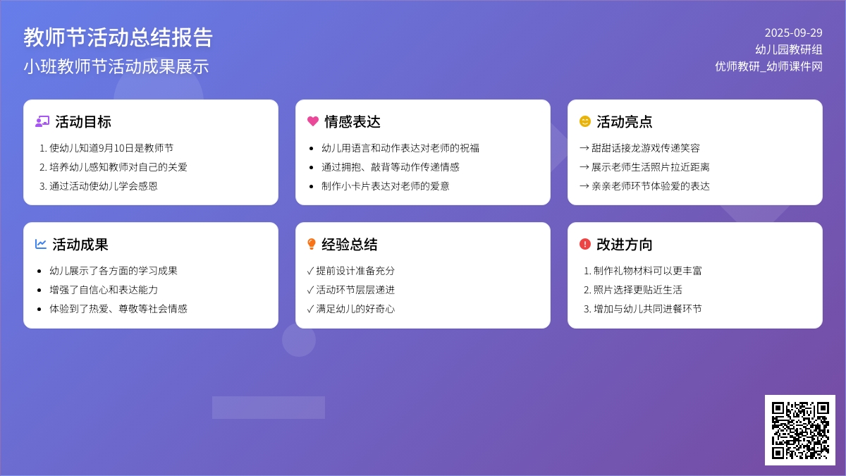 小班教师节活动总结