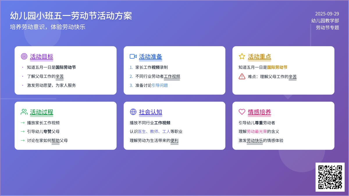 幼儿园小班五一劳动节活动方案