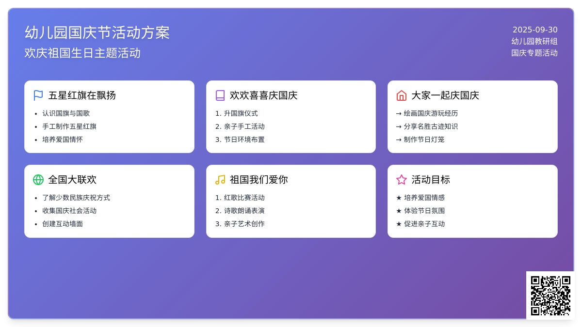幼儿园国庆节活动方案（精选3篇）