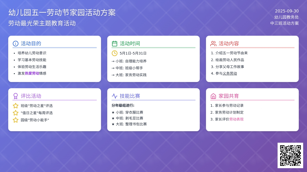 幼儿园五一劳动节家园活动方案