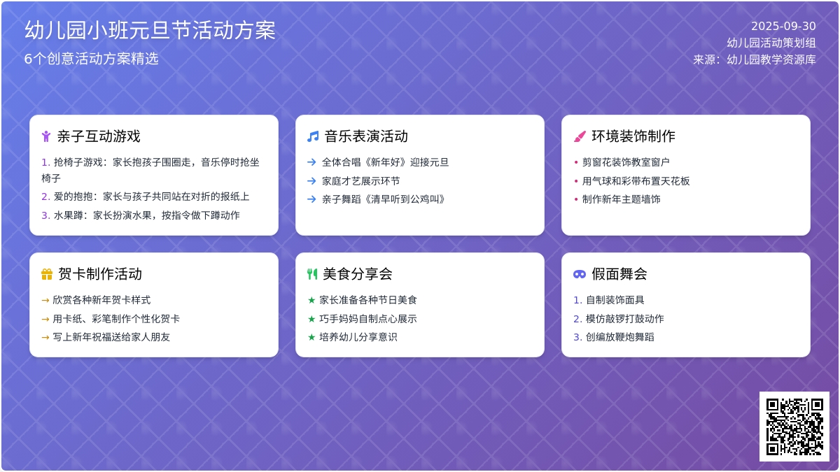 幼儿园小班元旦节活动方案6篇