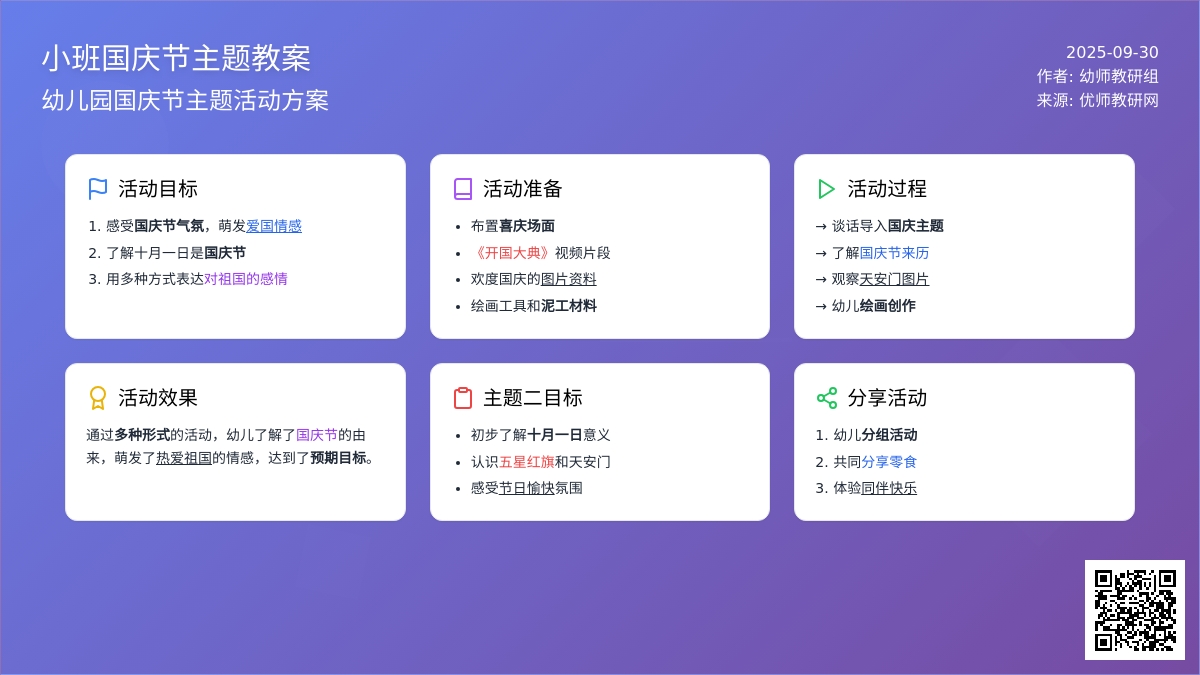 小班国庆节主题教案