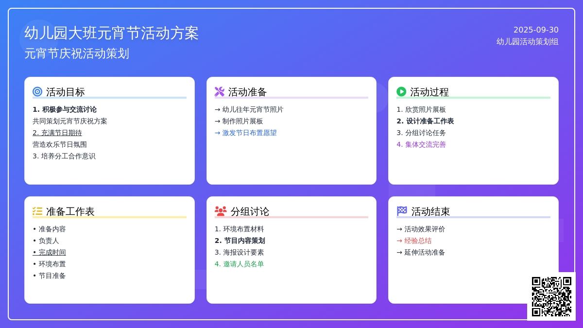 幼儿园大班元宵节活动方案