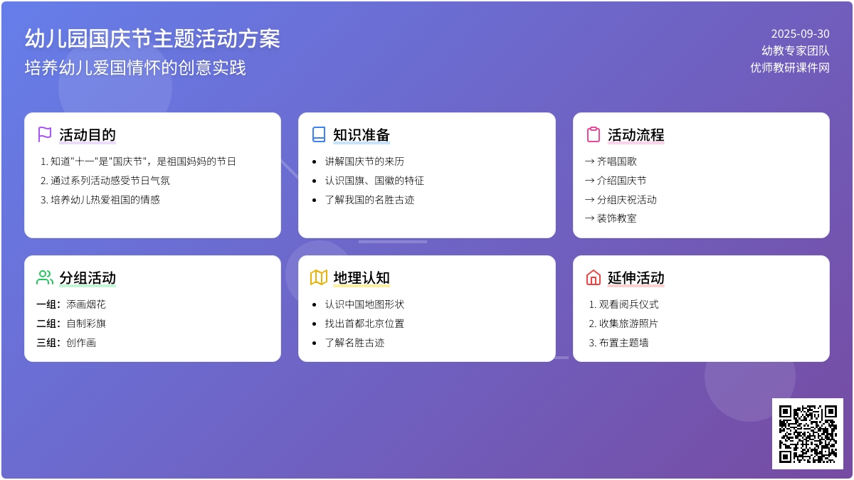 幼儿园国庆节主题教案