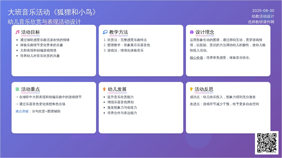 大班音乐说课稿范文《狐狸和小鸟》
