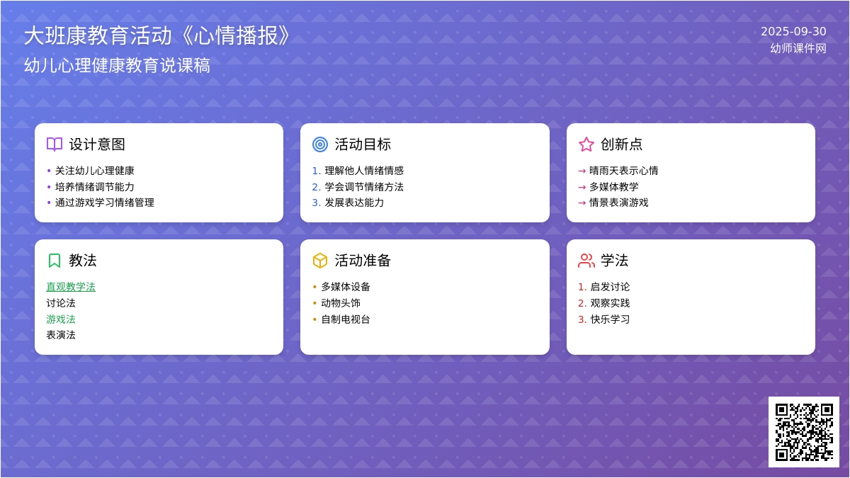 大班健康教育活动《心情播报》说课稿
