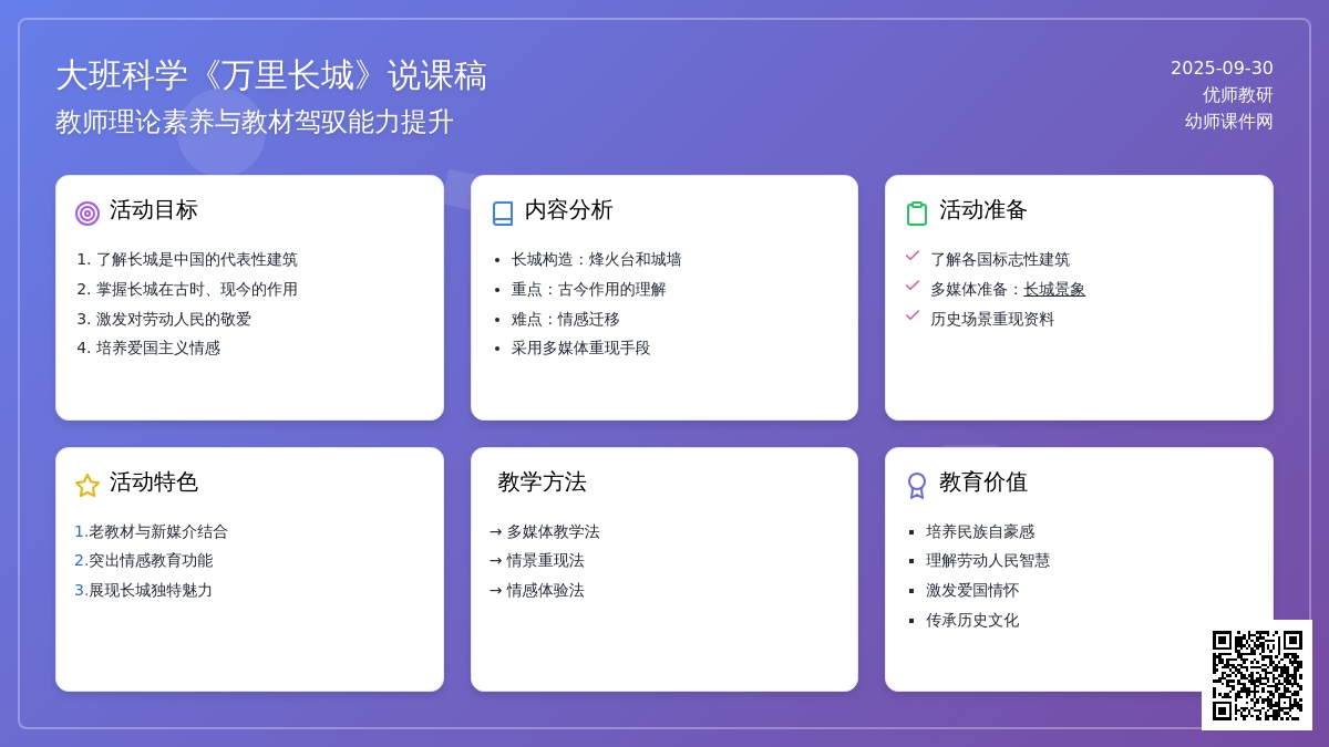 大班科学《万里长城》说课稿