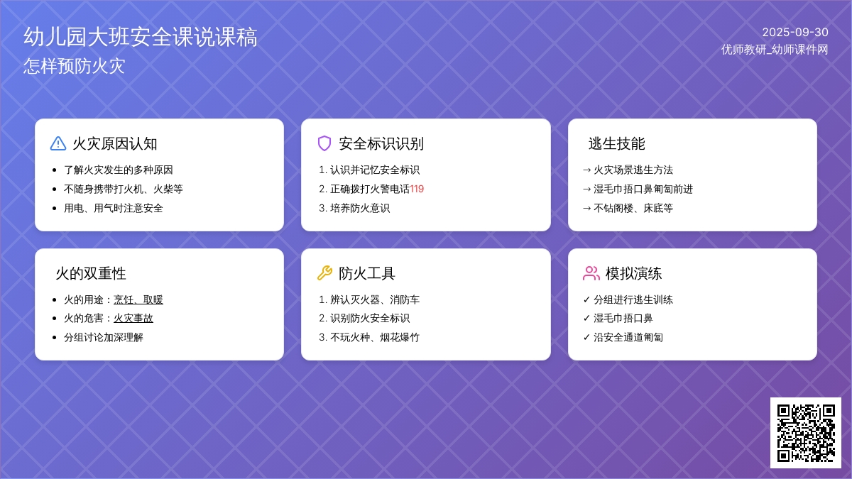 幼儿园大班安全课说课稿：怎样预防火灾