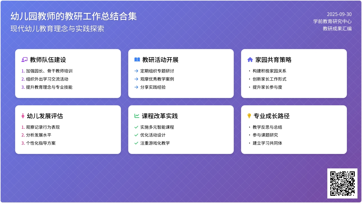 幼儿园教师的教研工作总结合集5篇