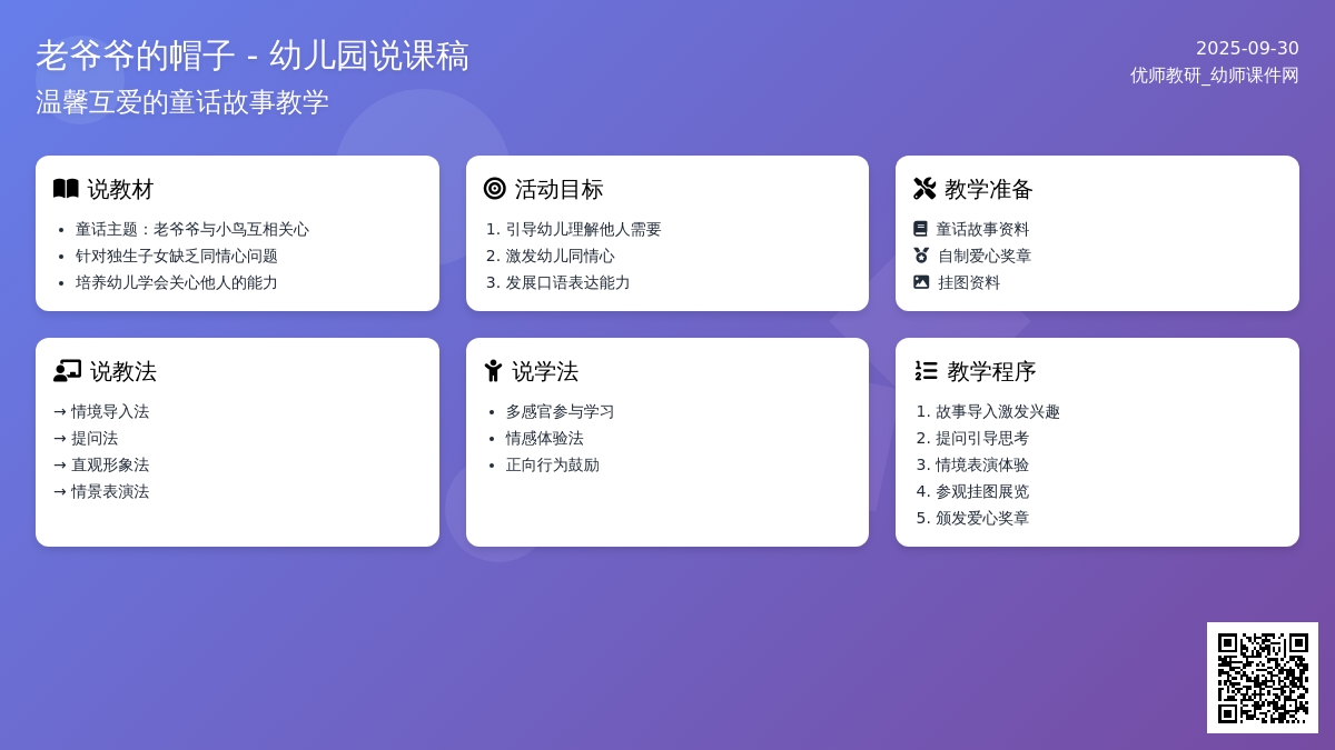 幼儿园说课稿《老爷爷的帽子》