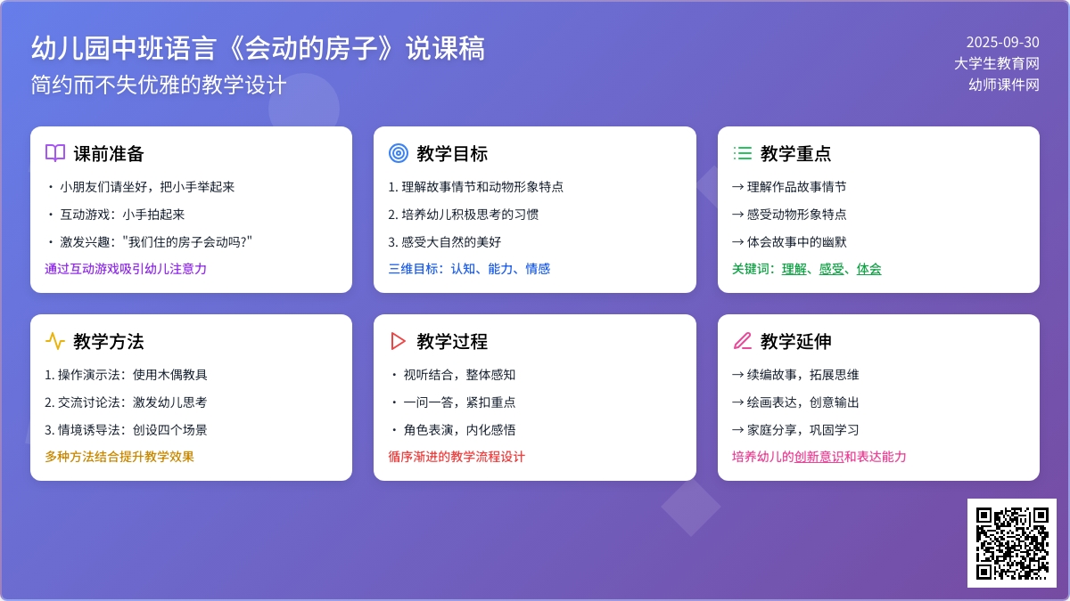幼儿园中班语言《会动的房子》说课稿