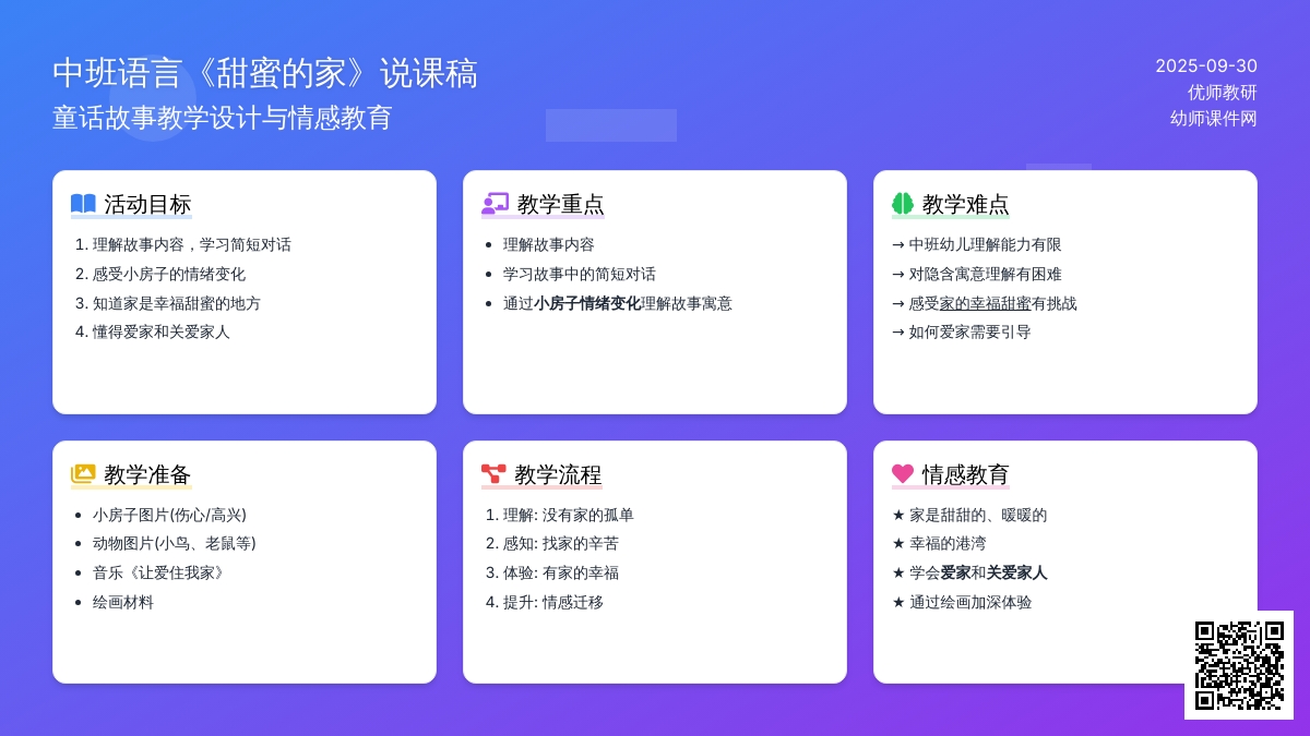 中班语言《甜蜜的家》说课稿