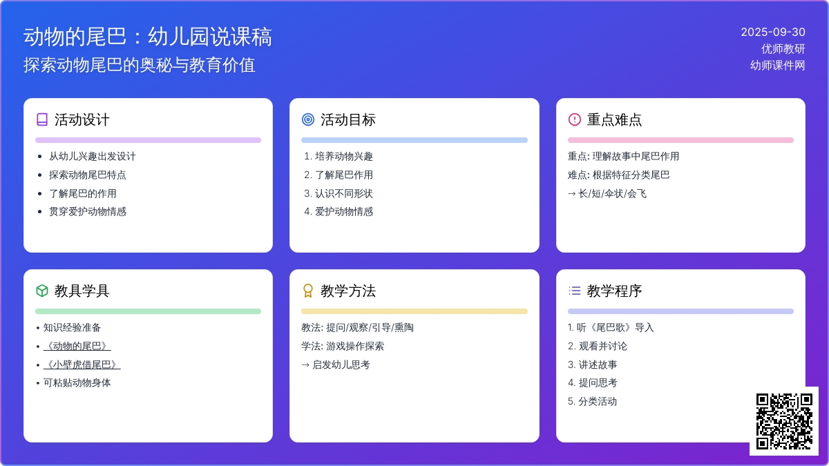 幼儿园说课稿《动物的尾巴》