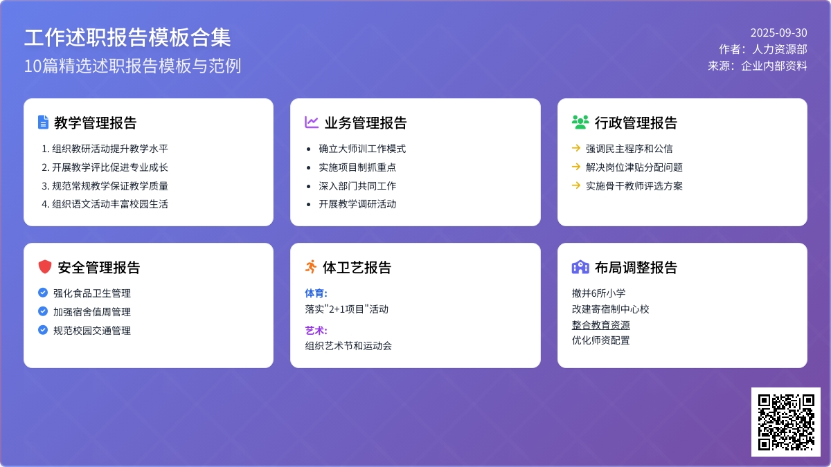 关于工作述职报告模板合集10篇