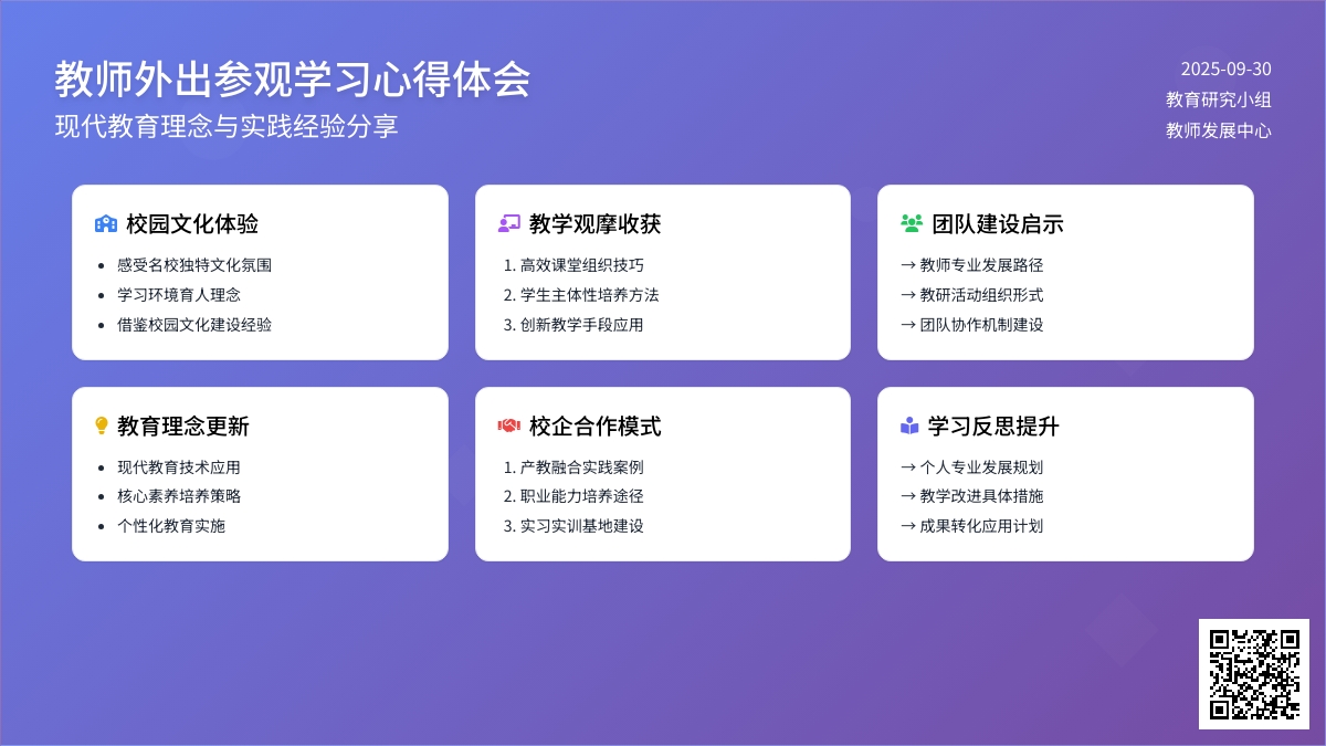 教师外出参观学习心得体会