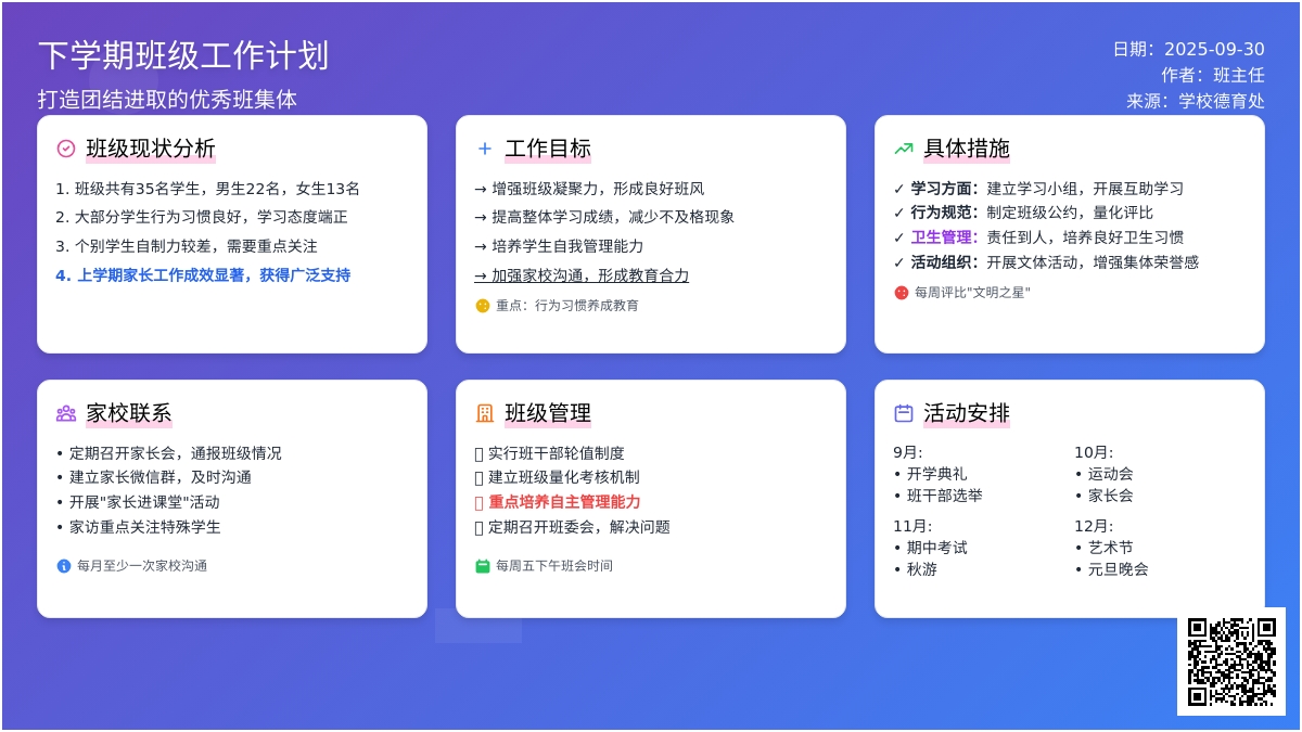 下学期班级工作计划15篇