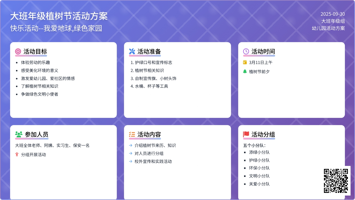 大班年级植树节活动方案快乐活动--我爱地球,绿色家园