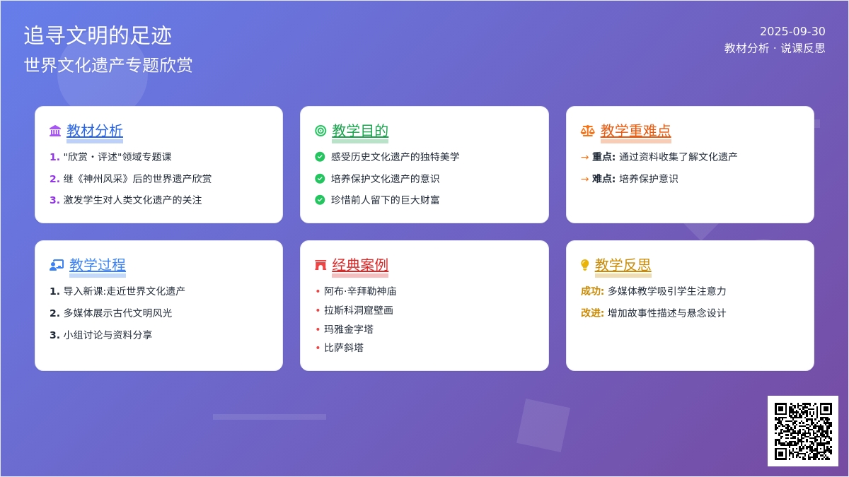 《追寻文明的足迹》说课教案反思