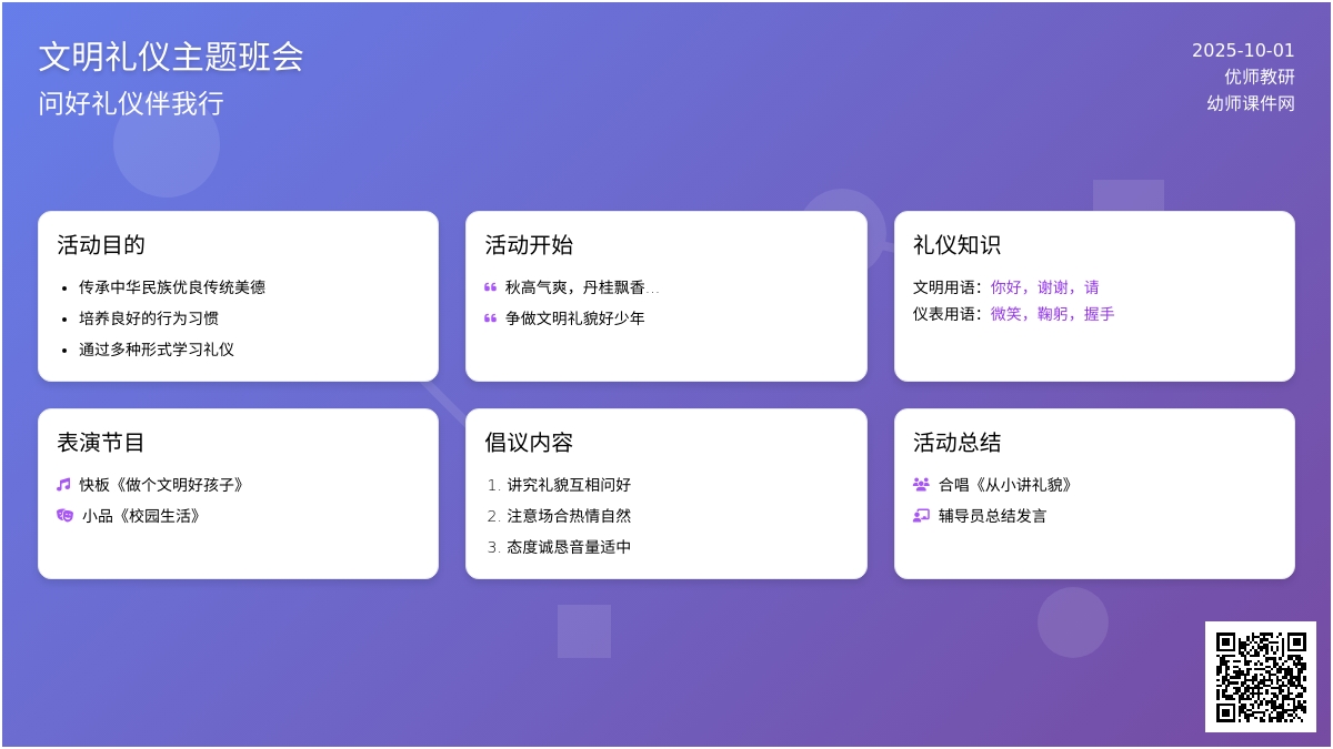 文明礼仪主题班会教案