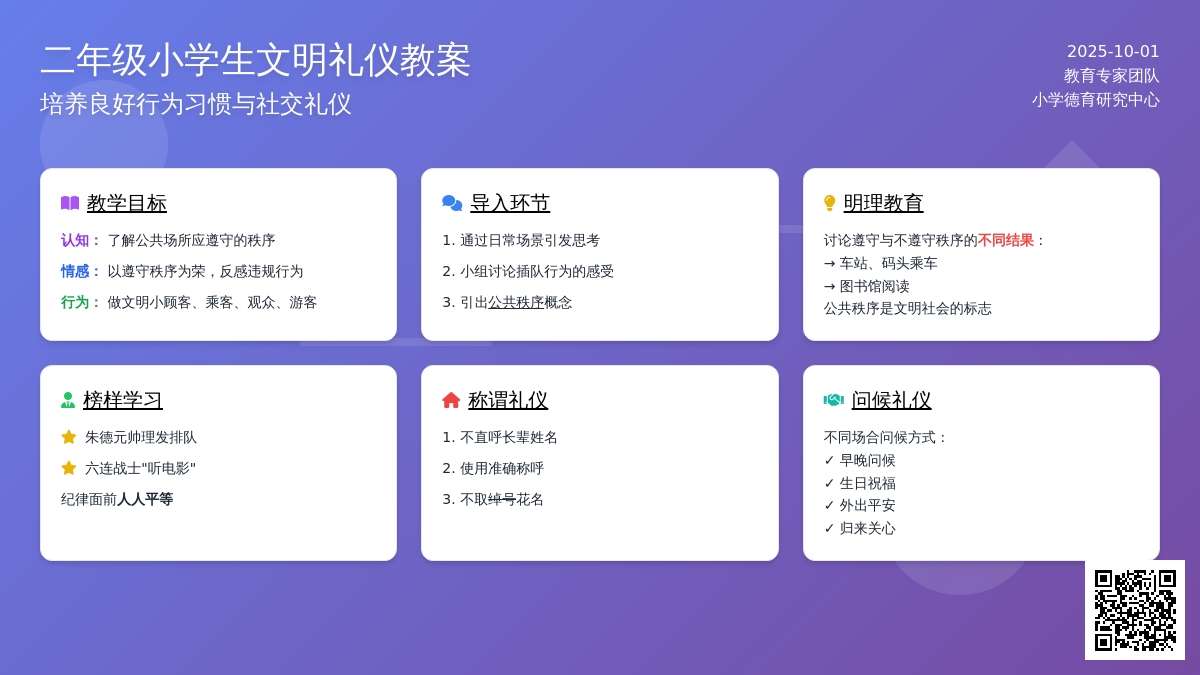 二年级小学生文明礼仪教案