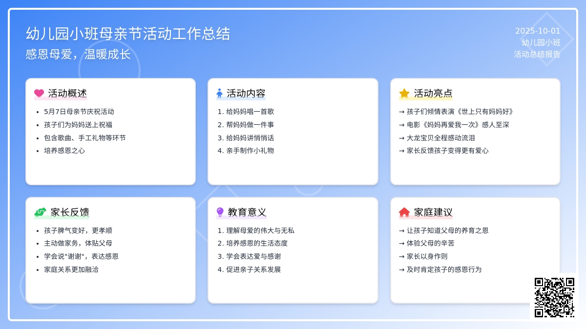 幼儿园小班母亲节活动工作总结