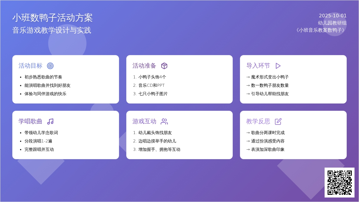 小班音乐教案数鸭子