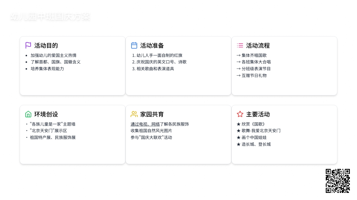 幼儿园中班国庆方案