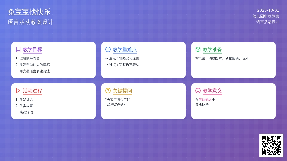 语言活动《兔孩子找快乐》教案
