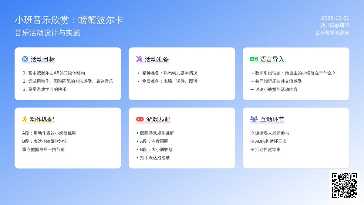 小班音乐欣赏：螃蟹波尔卡