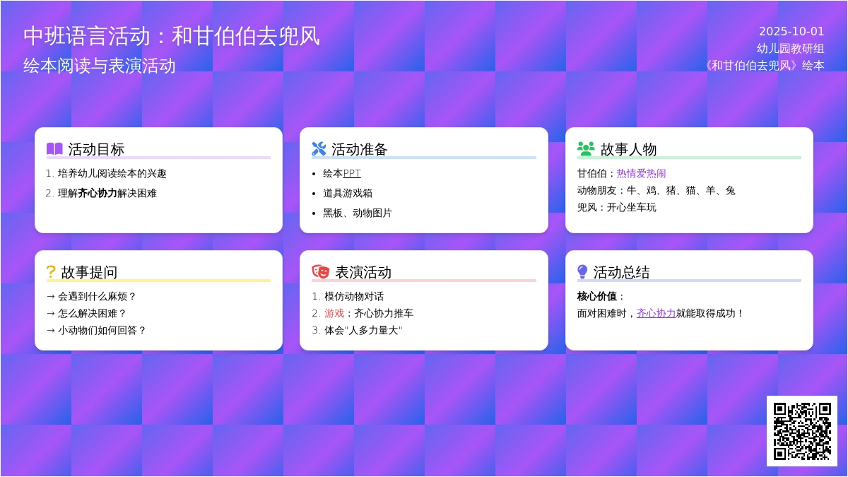 中班语言活动：和甘伯伯去兜风