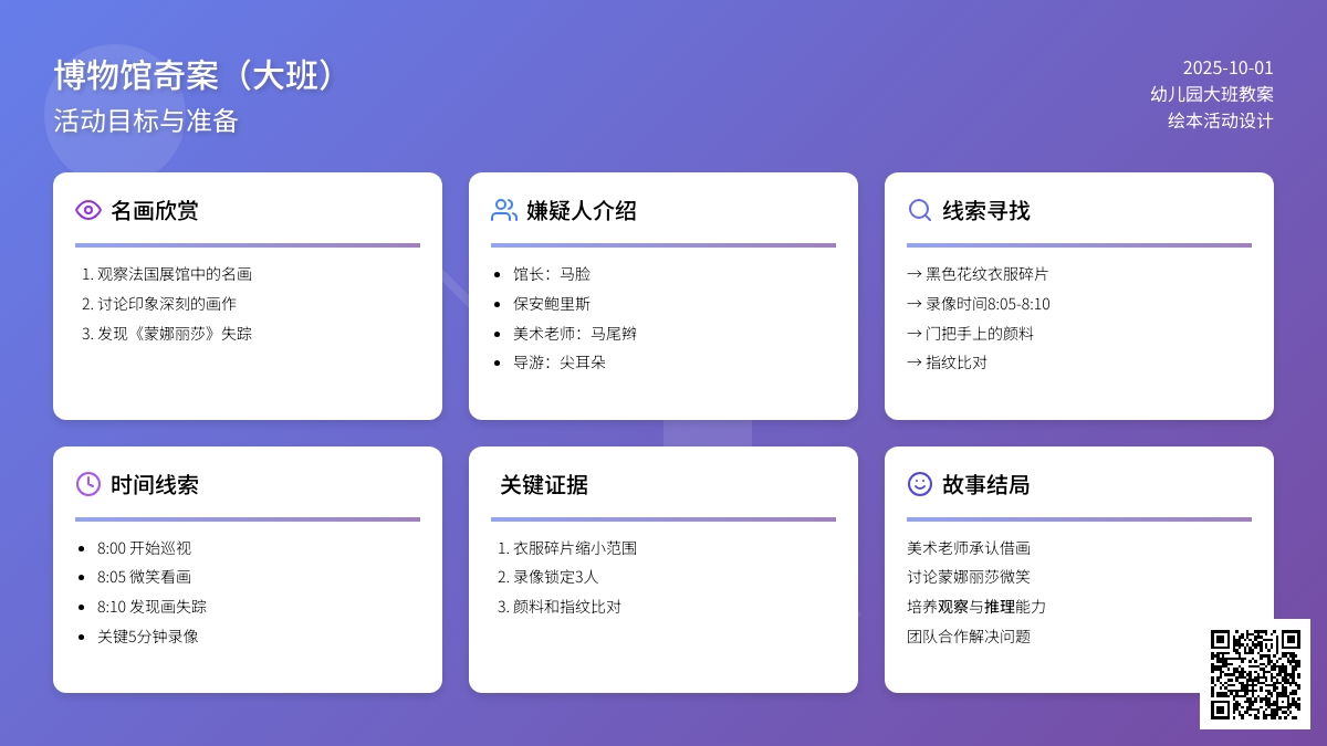 大班绘本活动《博物馆奇案》详细教案